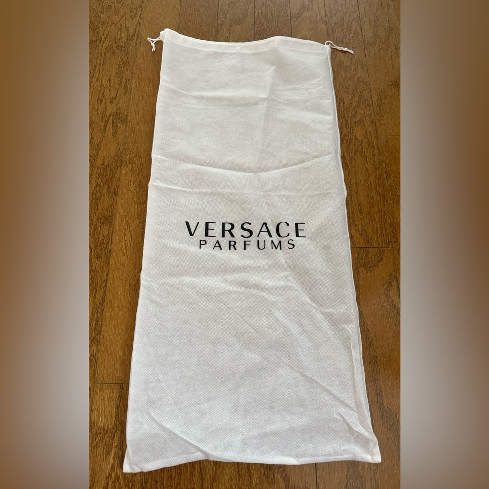 Versace Parfums Dust Bag Drawstring White 28" × 13.5”Travel Dust Bag